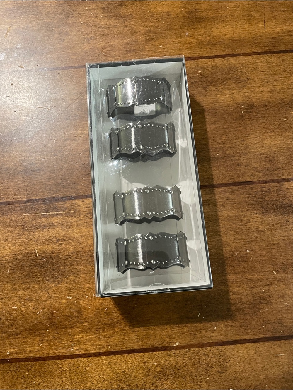 Lenox Silver Napkin Rings with Scalloped Beaded Edge